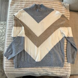 Women’s Light Blue and White Sweater